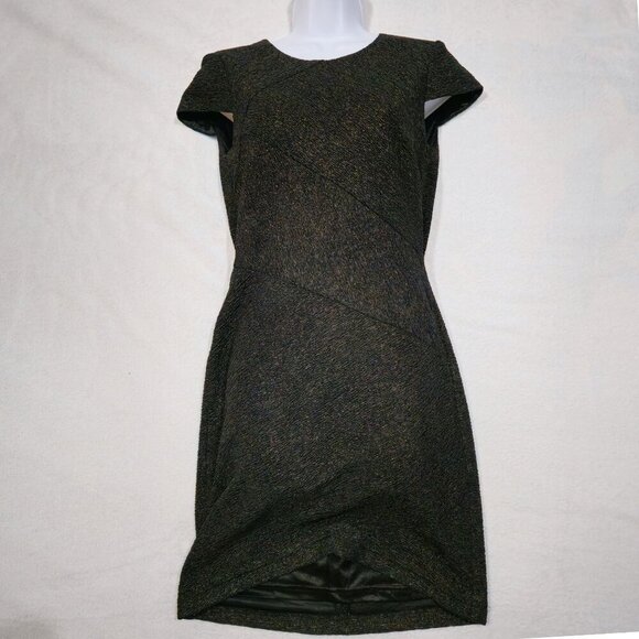 Aidan Mattox ✦ Black Metallic Cocktail Dress ✦ Cap Sleeve Stardust Elegance Sz 4 - Picture 8 of 12